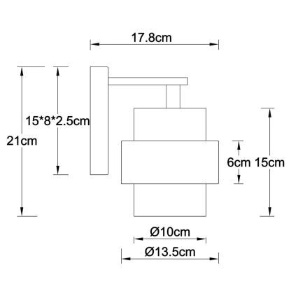 Globo - Aplique de pared 1xE27/40W/230V travertino