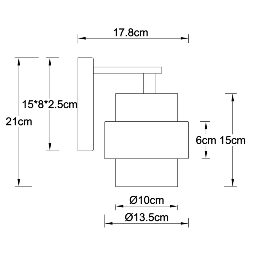 Globo - Aplique de pared 1xE27/40W/230V travertino