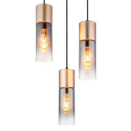 Globo - Lámpara colgante suspendida por cable 3xE27/25W/230V acabado bronce, diámetro 30 cm