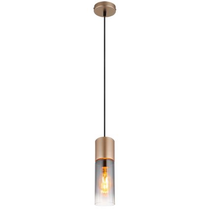 Globo - Lámpara colgante con cable 1xE27/25W/230V, color bronce, Ø 10,5 cm