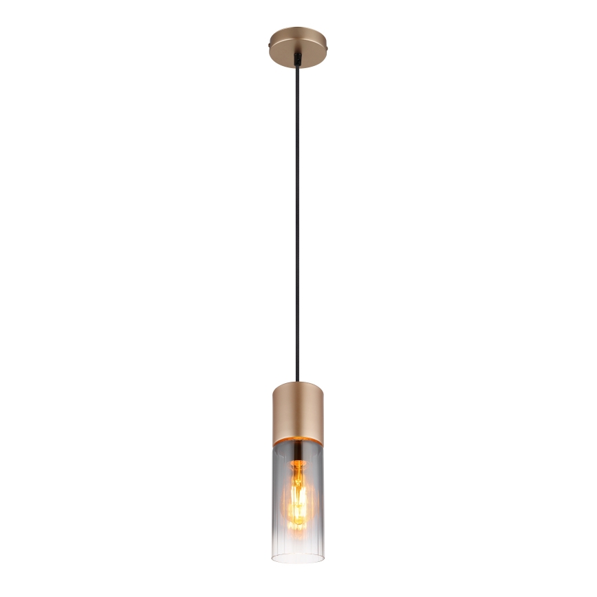 Globo - Lámpara colgante con cable 1xE27/25W/230V, color bronce, Ø 10,5 cm