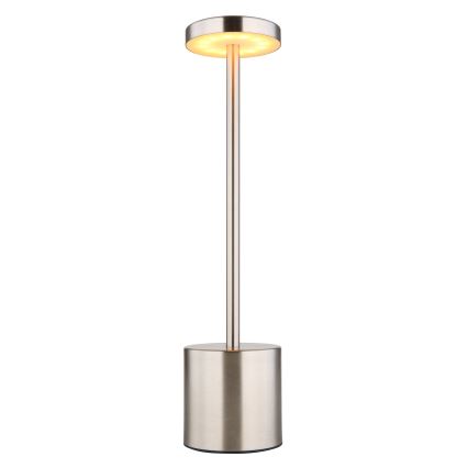 Globo - Lámpara de mesa LED regulable con control táctil LED/1,2W/3,7V 2000K/3500K/7000K 1200 mAh USB cromo mate