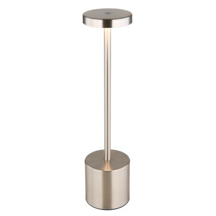 Globo - Lámpara de mesa LED regulable con control táctil LED/1,2W/3,7V 2000K/3500K/7000K 1200 mAh USB cromo mate