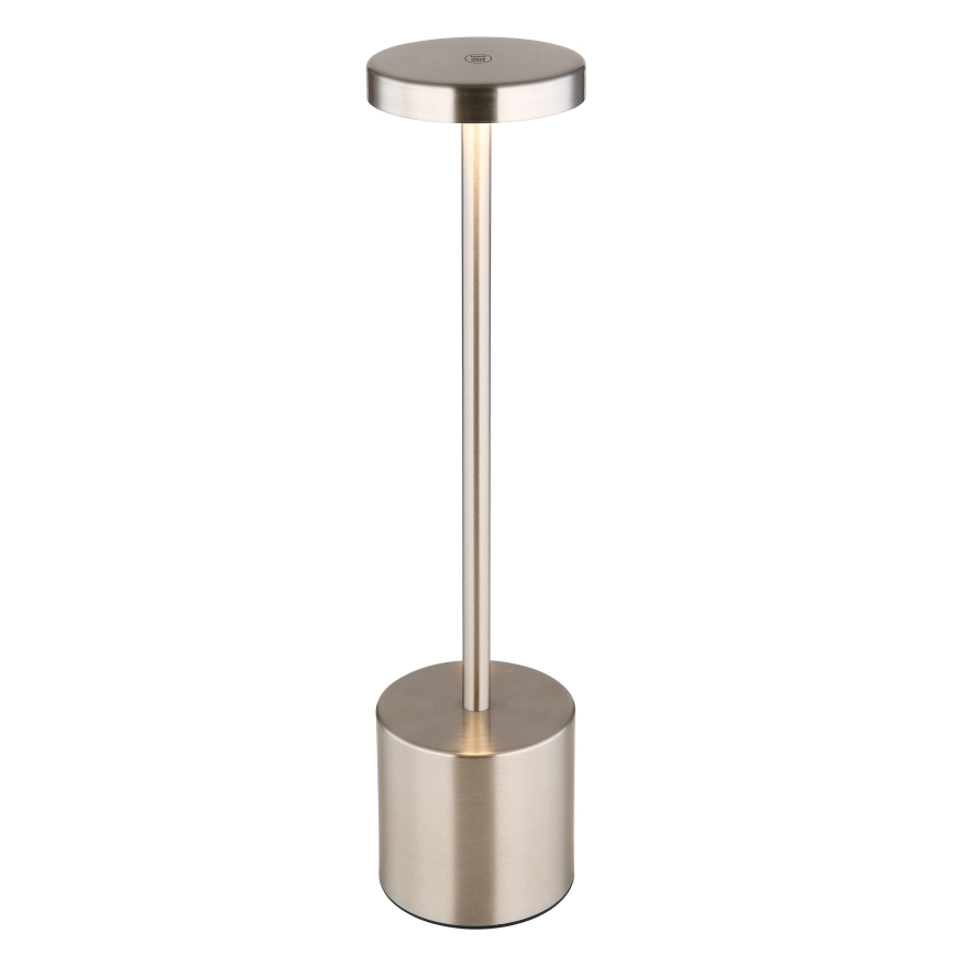 Globo - Lámpara de mesa LED regulable con control táctil LED/1,2W/3,7V 2000K/3500K/7000K 1200 mAh USB cromo mate
