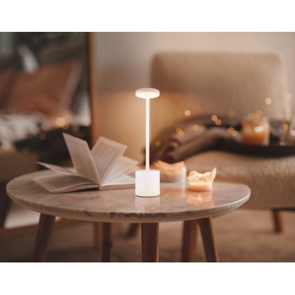 Globo - Lámpara de mesa táctil LED regulable LED/1,2W/3,7V 2000K/3500K/7000K 1200 mAh USB blanca