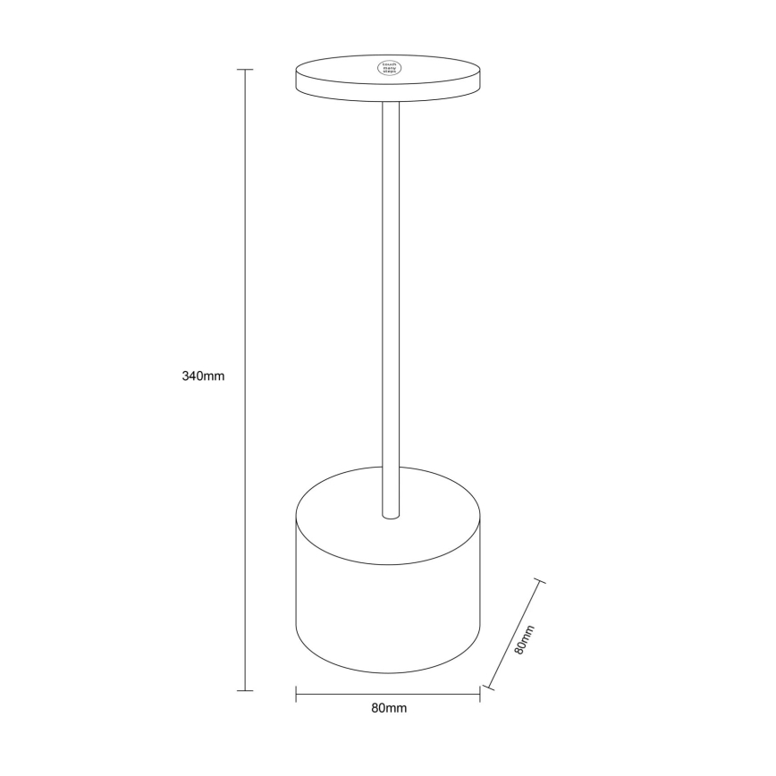 Globo - Lámpara de mesa táctil LED regulable LED/1,2W/3,7V 2000K/3500K/7000K 1200 mAh USB blanca