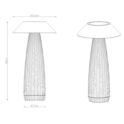 Globo - LED Lámpara de mesa táctil recargable y regulable LED/1W/3,7V 3000K 1200mAh negro
