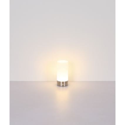 Globo - Lámpara de mesa exterior táctil regulable LED RGBW LED/1,8W/5V 1500 mAh IP44 cromo mate