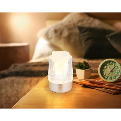 Globo - Lámpara de sobremesa táctil LED regulable LED/1W/5V 3000K 1200 mAh plateada