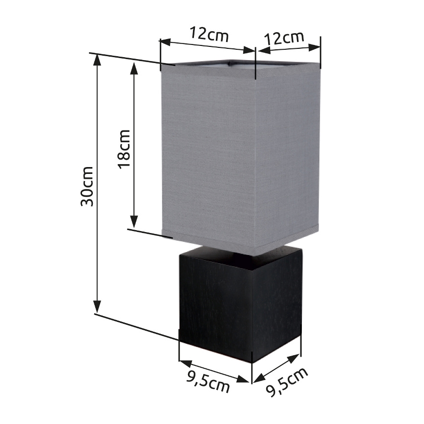 Globo 21628ALU - Lámpara de mesa VALENTINO 1xE27/7W/230V negro/antracita