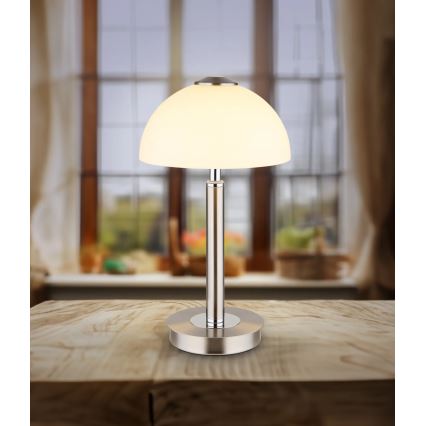 Globo - LED Lámpara de mesa táctil regulable LED/7W/230V 3000K cromo mate