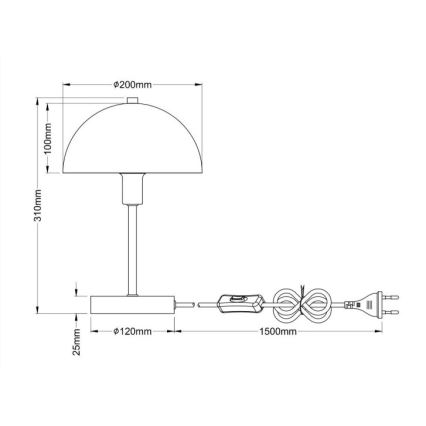 Globo - Lámpara de mesa 1xE14/40W/230V blanca