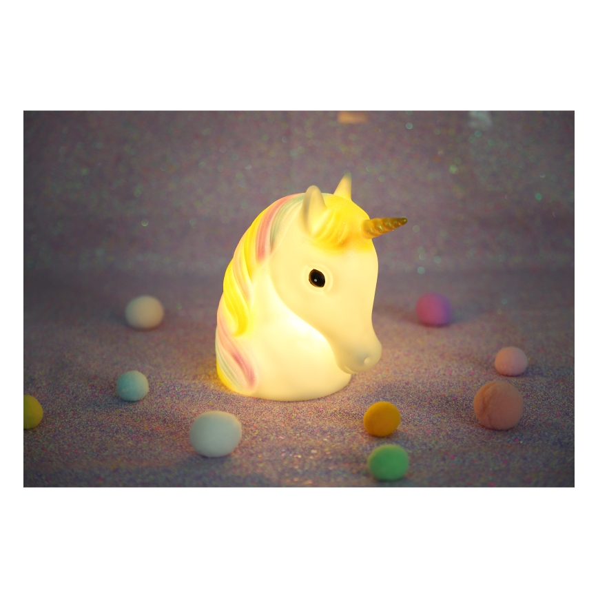 Globo - Lámpara nocturna infantil LED/1W/230/4,5V 3xAA unicornio
