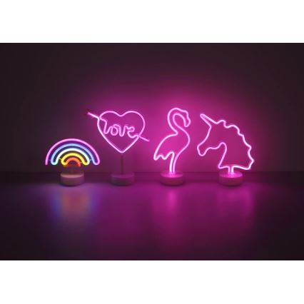 Globo - Decoración de mesa LED neón LED/2W/3xAA arcoíris