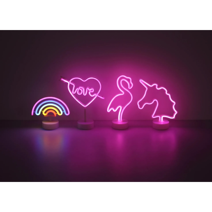 Globo - Decoración de mesa LED neón LED/2W/3xAA arcoíris