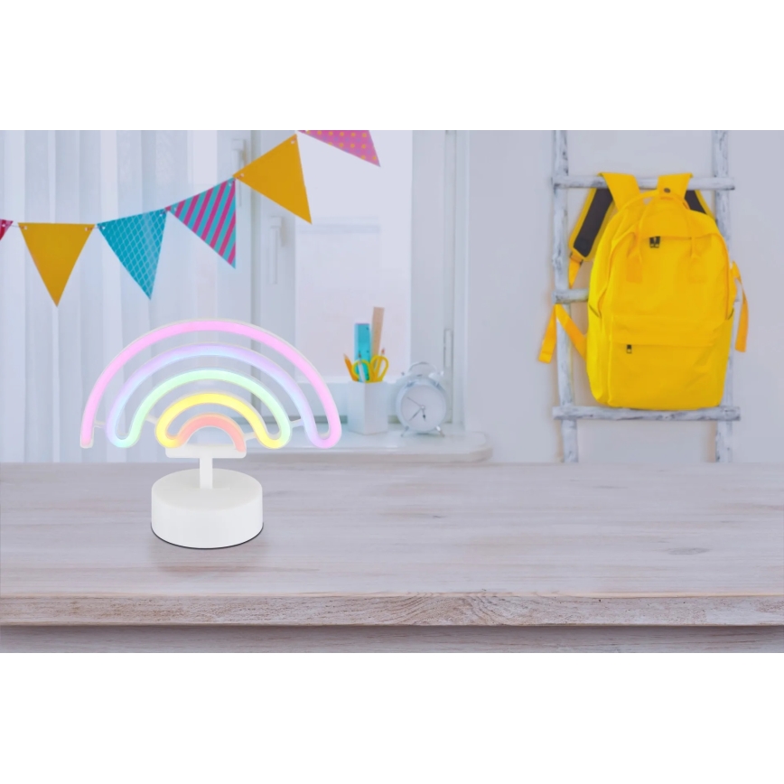 Globo - Decoración de mesa LED neón LED/2W/3xAA arcoíris