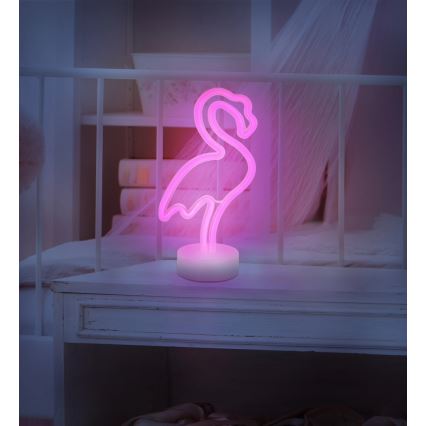 Globo - Decoración de mesa LED neón LED/2W/3xAA flamenco