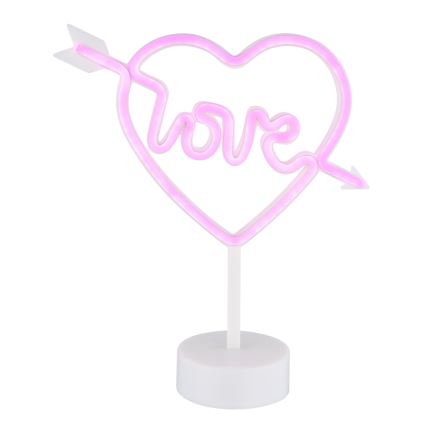 Globo - Decoración de mesa LED neón LED/2W/3xAA corazón