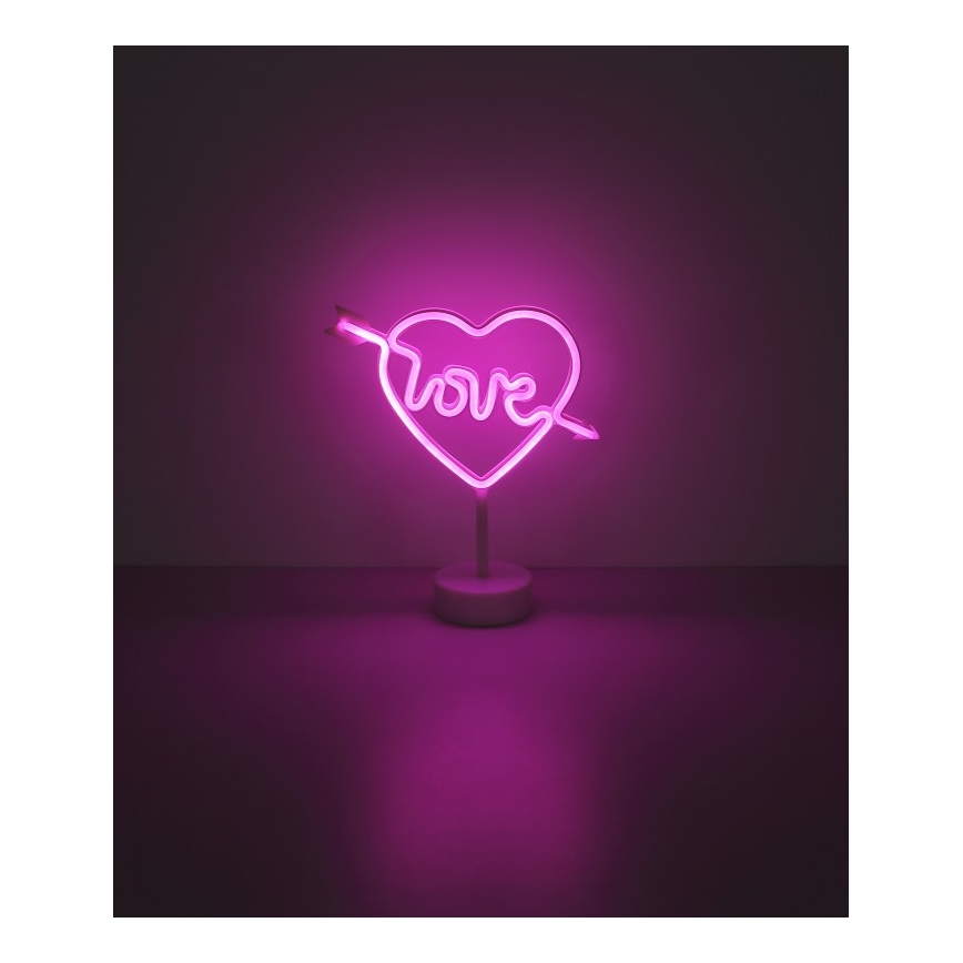 Globo - Decoración de mesa LED neón LED/2W/3xAA corazón