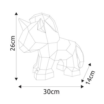 Globo - Decoración de mesa LED recargable y regulable LED/4W/5V 1800 mAh unicornio