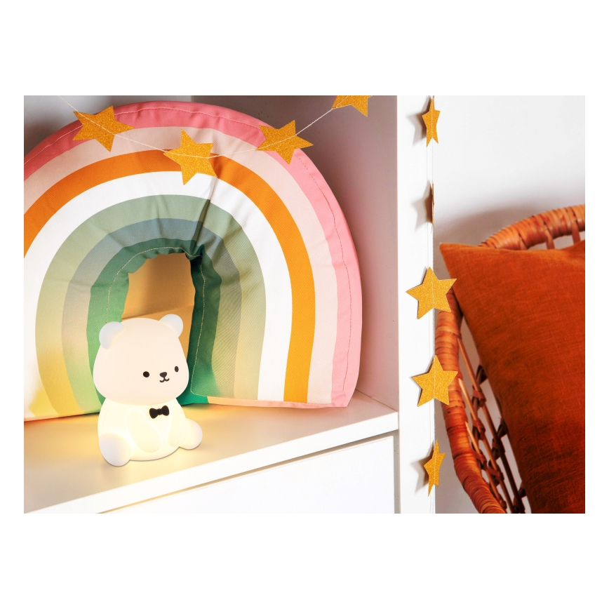 Globo - Luz nocturna infantil recargable LED RGBW regulable, 1W/5V, 1200 mAh, con forma de oso