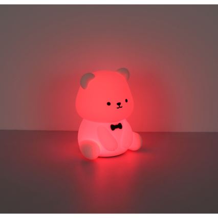 Globo - Luz nocturna infantil recargable LED RGBW regulable, 1W/5V, 1200 mAh, con forma de oso