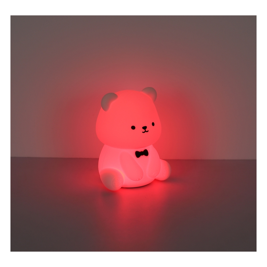 Globo - Luz nocturna infantil recargable LED RGBW regulable, 1W/5V, 1200 mAh, con forma de oso