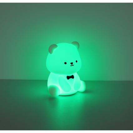 Globo - Luz nocturna infantil recargable LED RGBW regulable, 1W/5V, 1200 mAh, con forma de oso
