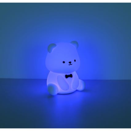 Globo - Luz nocturna infantil recargable LED RGBW regulable, 1W/5V, 1200 mAh, con forma de oso