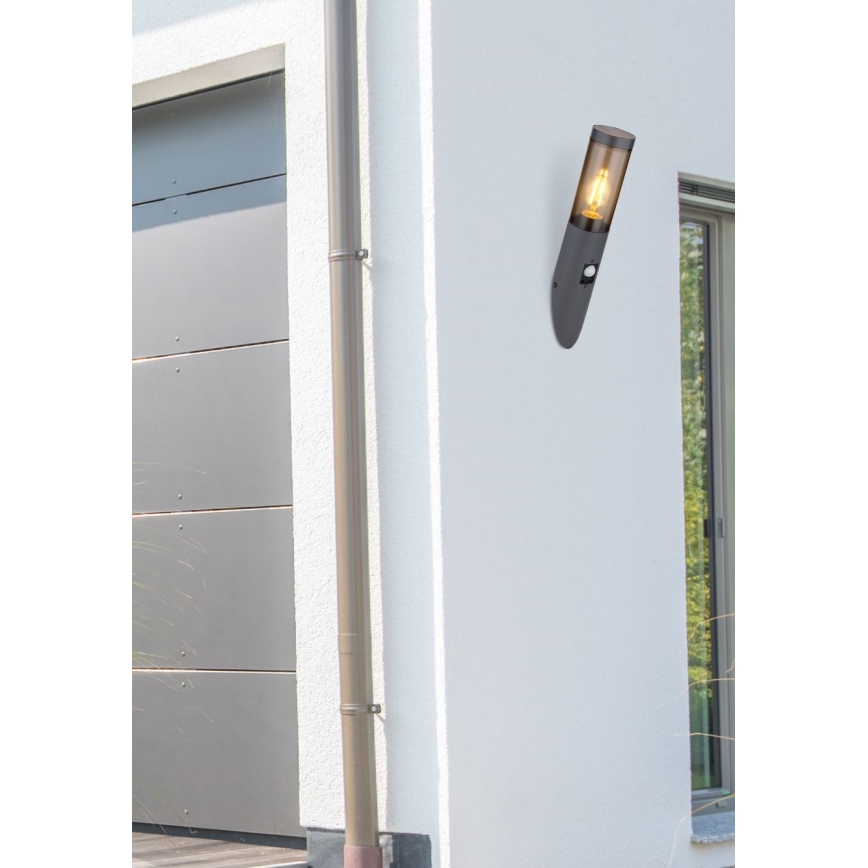 Globo - Aplique para exterior con sensor 1xE27/15W/230V IP44