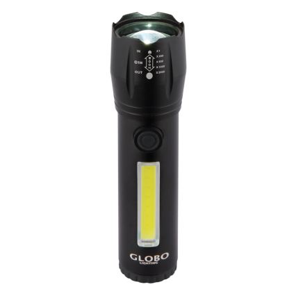 Globo - Linterna recargable LED/3W/5V + COB/3W 5500K 1200 mAh