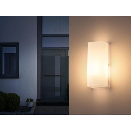 Globo - Aplique de pared exterior 1xE27/15W/230V IP44 blanco