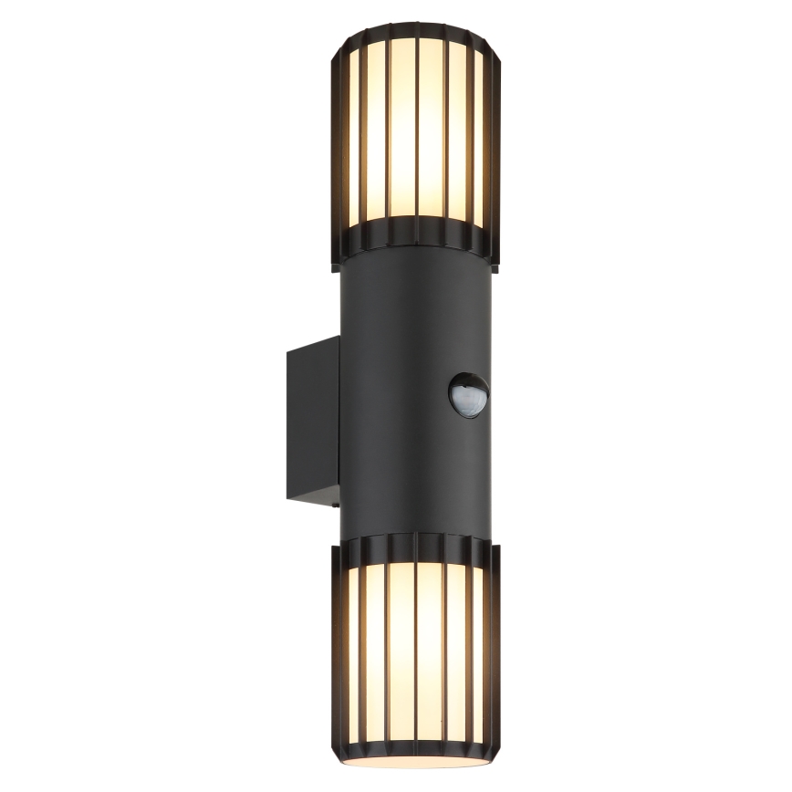 Globo - Aplique de pared para exterior con sensor 2xE27/15W/230V IP54