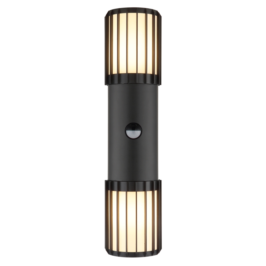 Globo - Aplique de pared para exterior con sensor 2xE27/15W/230V IP54