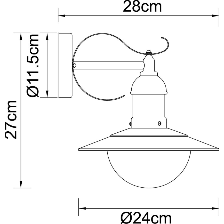 Globo - Aplique de pared para exterior 1xE27/23W/230V IP44