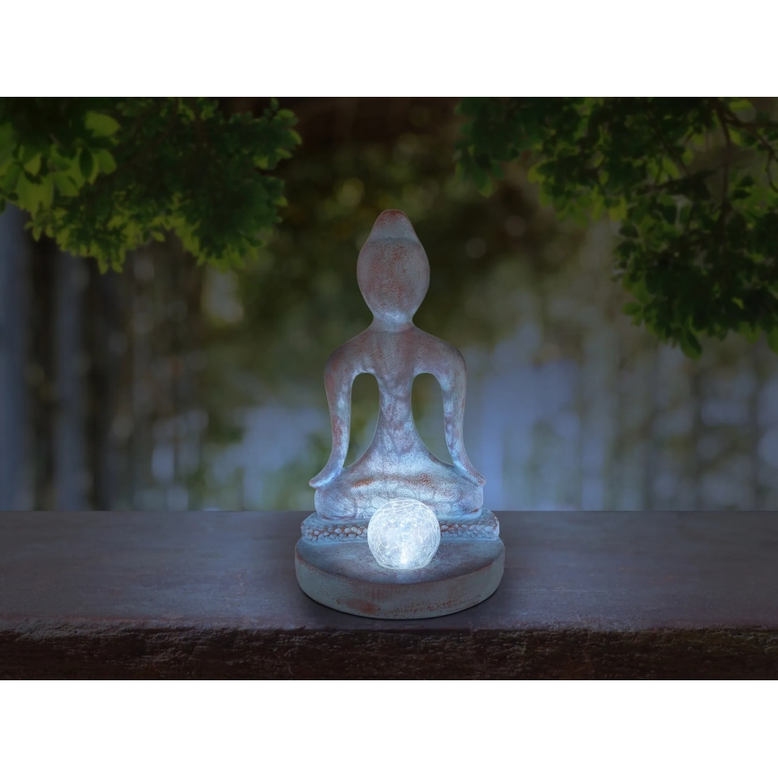 Globo - luminaria solar LED/3V IP44 200 mAh estatua de Buda