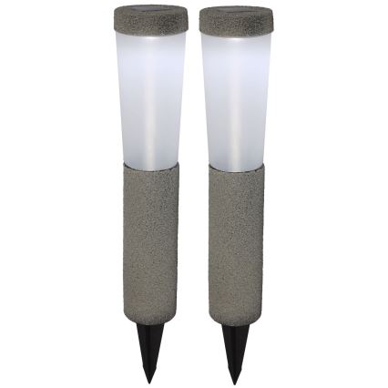 Globo - SET 2x Lámpara solar LED LED/0,1W/3V 6000K IP44 400 mAh