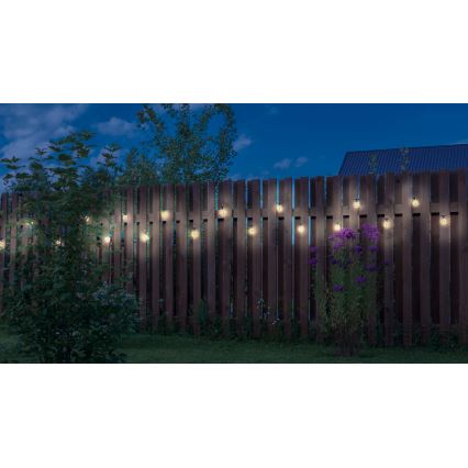 Globo - Cadena decorativa LED para exterior 10xLED/0,27W/230V 7,5 m IP44 negro