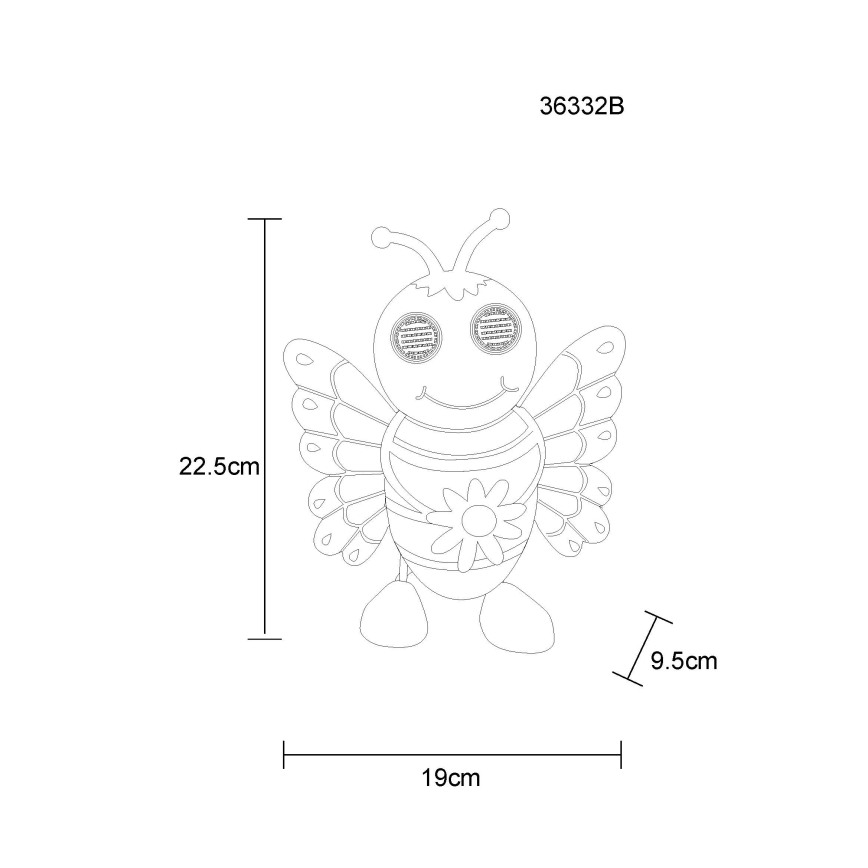 Globo - Lámpara solar LED 104 LEDs/3V IP44 300 mAh abeja