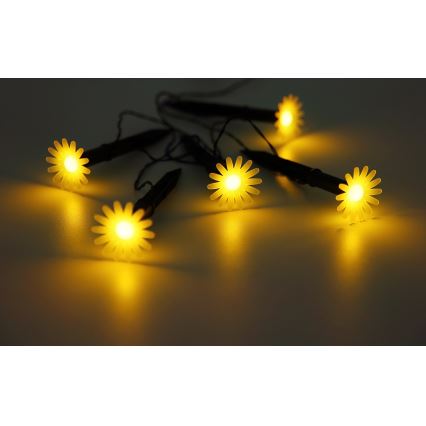 Globo - Guirnalda solar LED 5xLED/3V IP44 300 mAh 2,2 m, flores