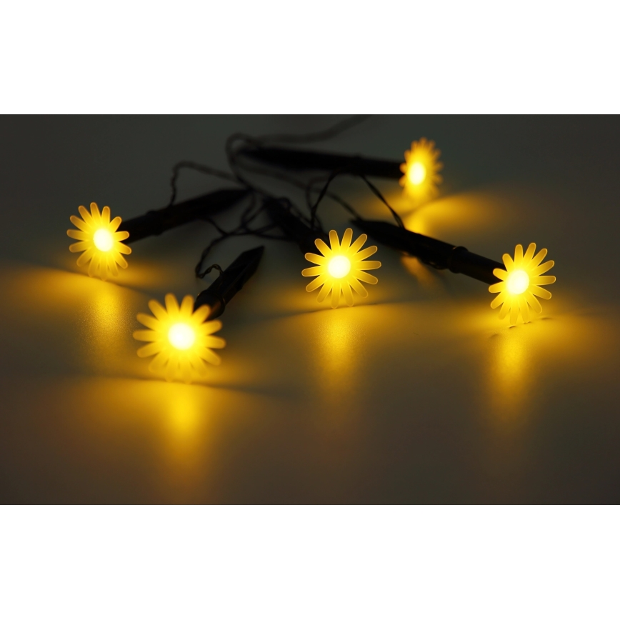 Globo - Guirnalda solar LED 5xLED/3V IP44 300 mAh 2,2 m, flores