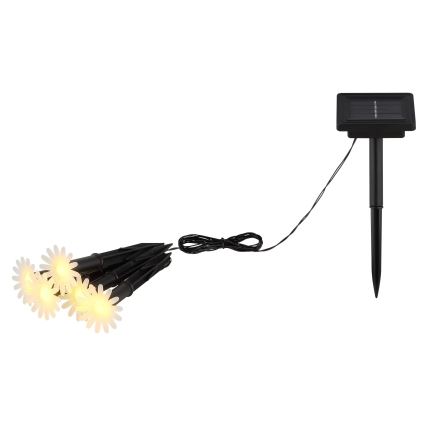 Globo - Guirnalda solar LED 5xLED/3V IP44 300 mAh 2,2 m, flores