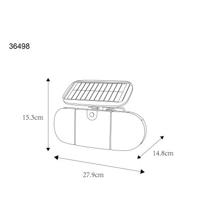 Globo - Lámpara solar LED con sensor, 3,7V, IP44, 2000 mAh