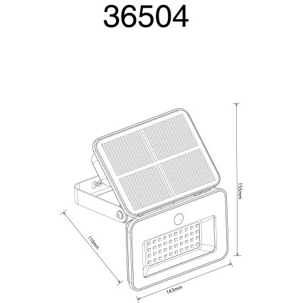 Globo - Luminaria solar LED regulable con sensor LED/8W/5V 3000/4000/6500K IP65 2200 mAh