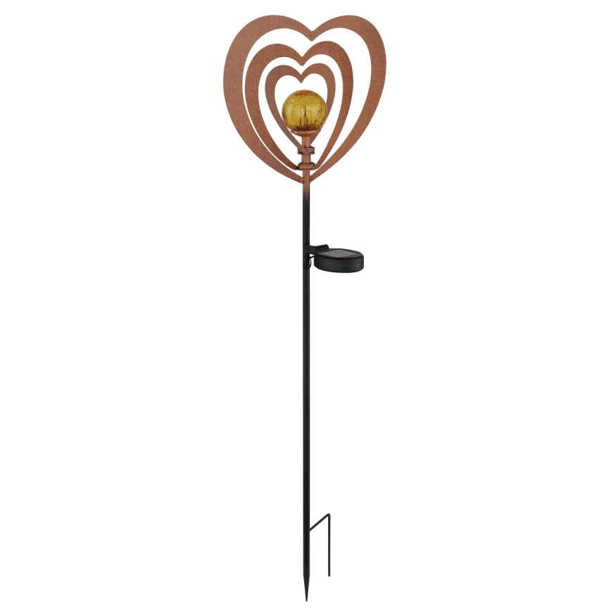 Globo - Lámpara solar LED LED/3V IP44 300 mAh corazón oxidado