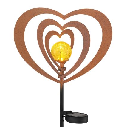 Globo - Lámpara solar LED LED/3V IP44 300 mAh corazón oxidado