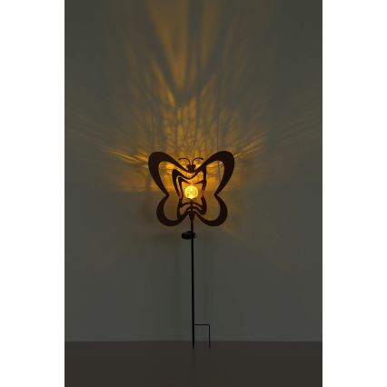 Globo - Lámpara solar LED 3V IP44 300 mAh mariposa oxidada