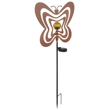 Globo - Lámpara solar LED 3V IP44 300 mAh mariposa oxidada