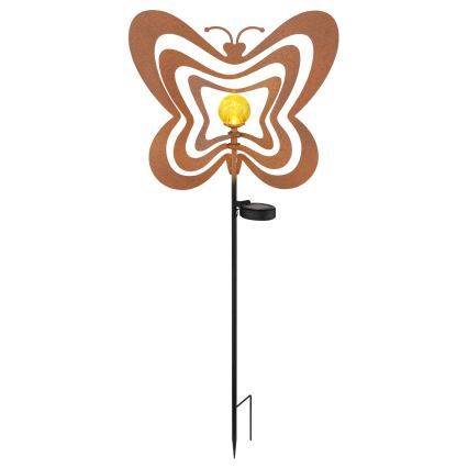 Globo - Lámpara solar LED 3V IP44 300 mAh mariposa oxidada