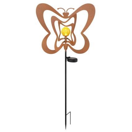 Globo - Lámpara solar LED 3V IP44 300 mAh mariposa oxidada